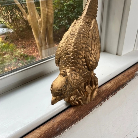 Pier 1 Gold Pheasant Bird Sculpture (Flawed) - Picture 5 of 10
